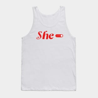 She Can Love Graphic Turn it on Tank Top